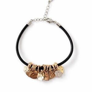 DEMDACO Pawprint and Heart Metallic Leather and Brass Charm Bracelet